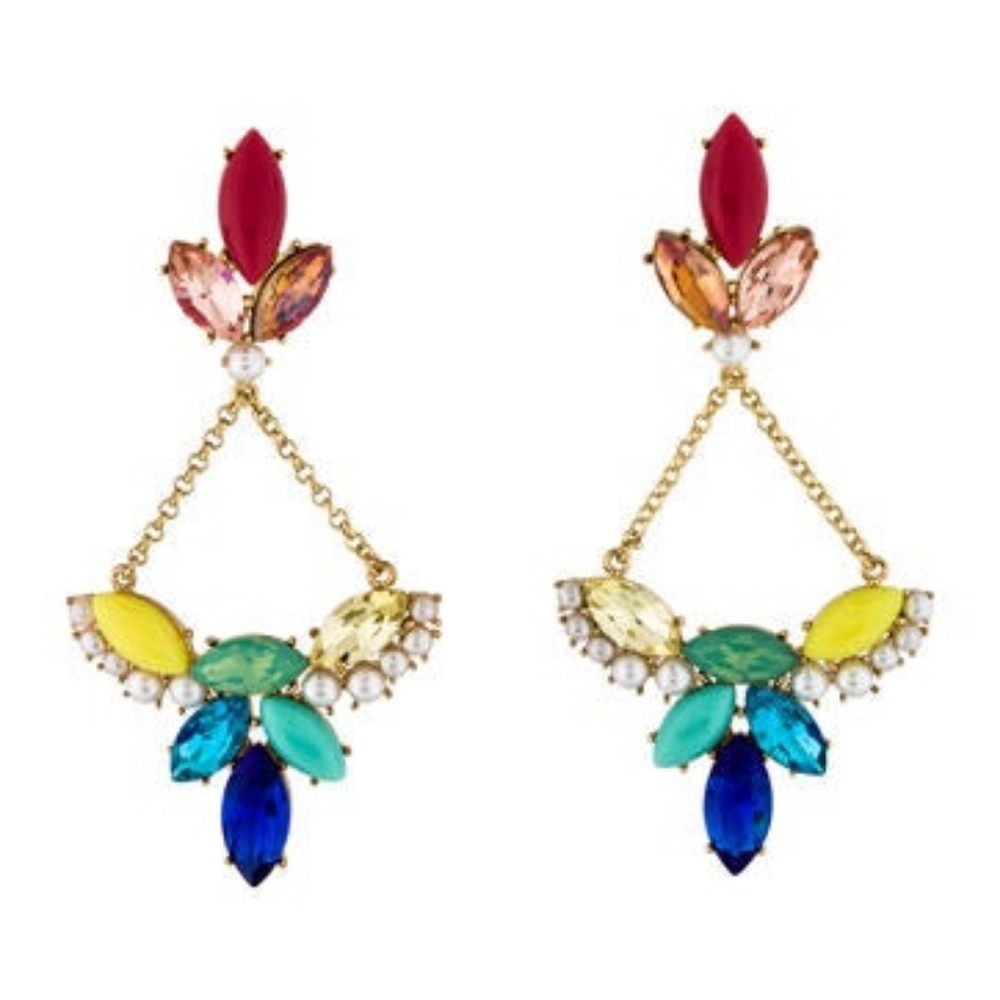 NWT Lulu Frost Multicolor Chandelier Earrings